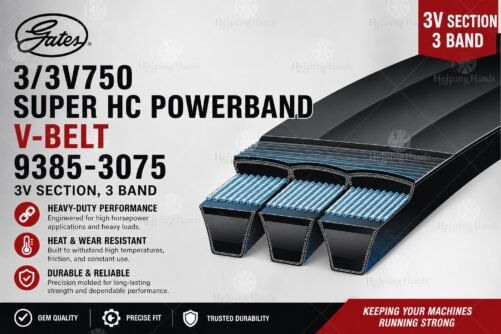 Gates 3/3V750 Super HC PowerBand V-Belt 9385-3075 - 3V Section, 3 Band