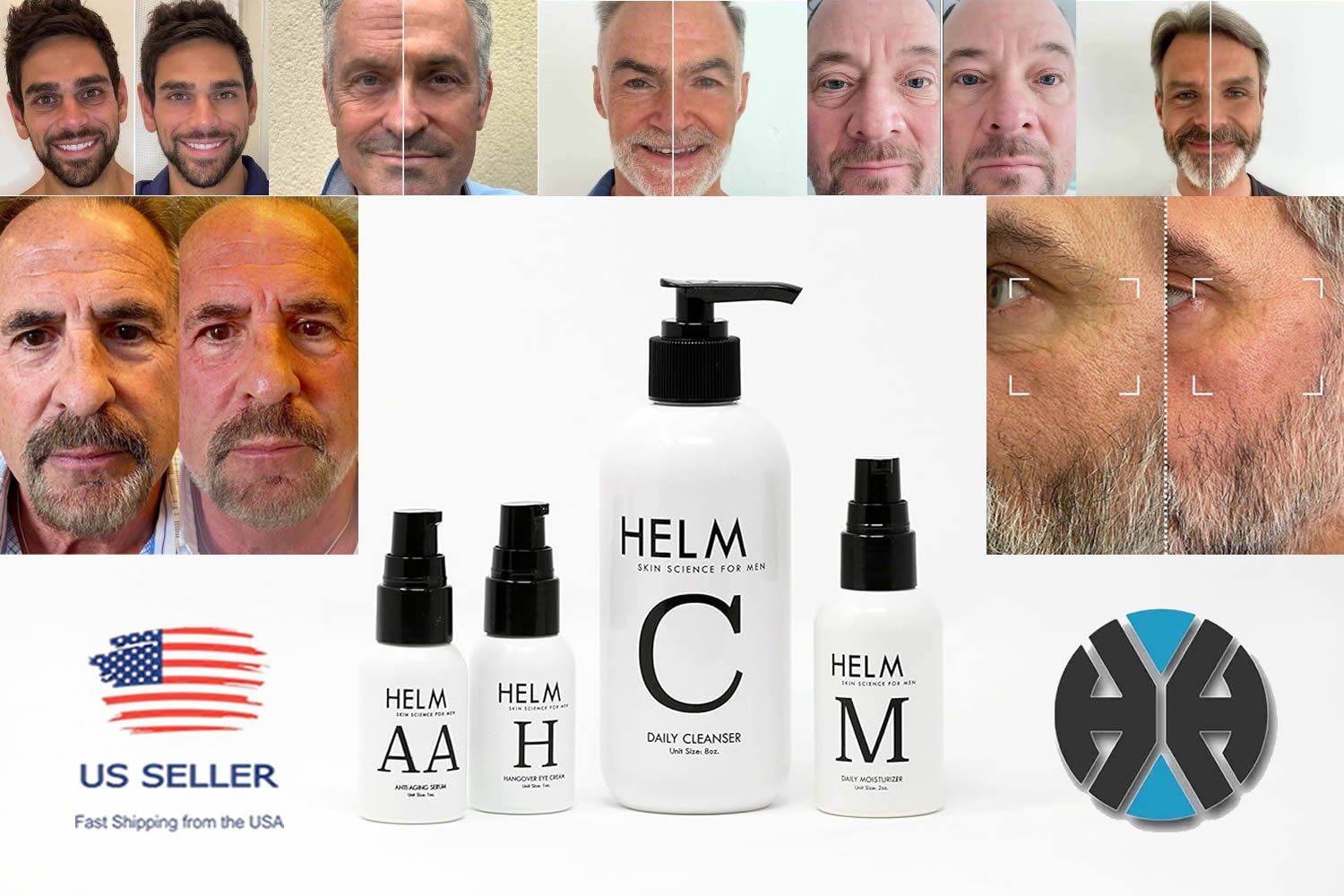 Helm Anti-Aging, Repairing Serum, Eye Cream, Daily moisturizer, Cleanser for Men - Image 11