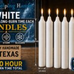 6 WHITE 5 Hour Long-Burn Candles Emergency Storm Blizzard LOCALLY HANDMADE TEXAS