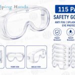 115 x Safety Goggles Anti Fog Splash Resistant Safety Goggles, Eye Protection