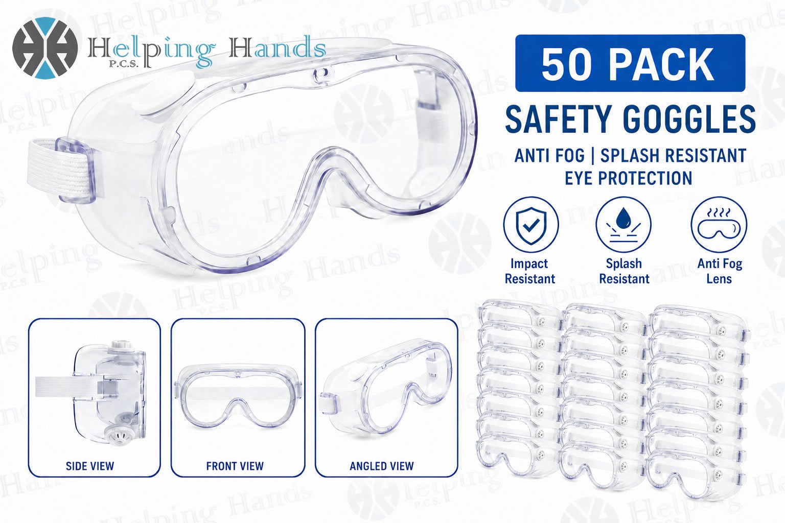 50 x Safety Goggles Anti Fog Splash Resistant Safety Goggles, Eye Protection