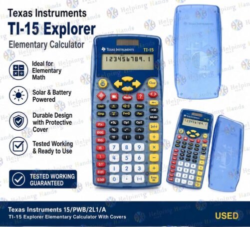 Texas Instruments 15/PWB/2L1/A TI-15 Explorer Elementary Calculator With Covers - Tested Working