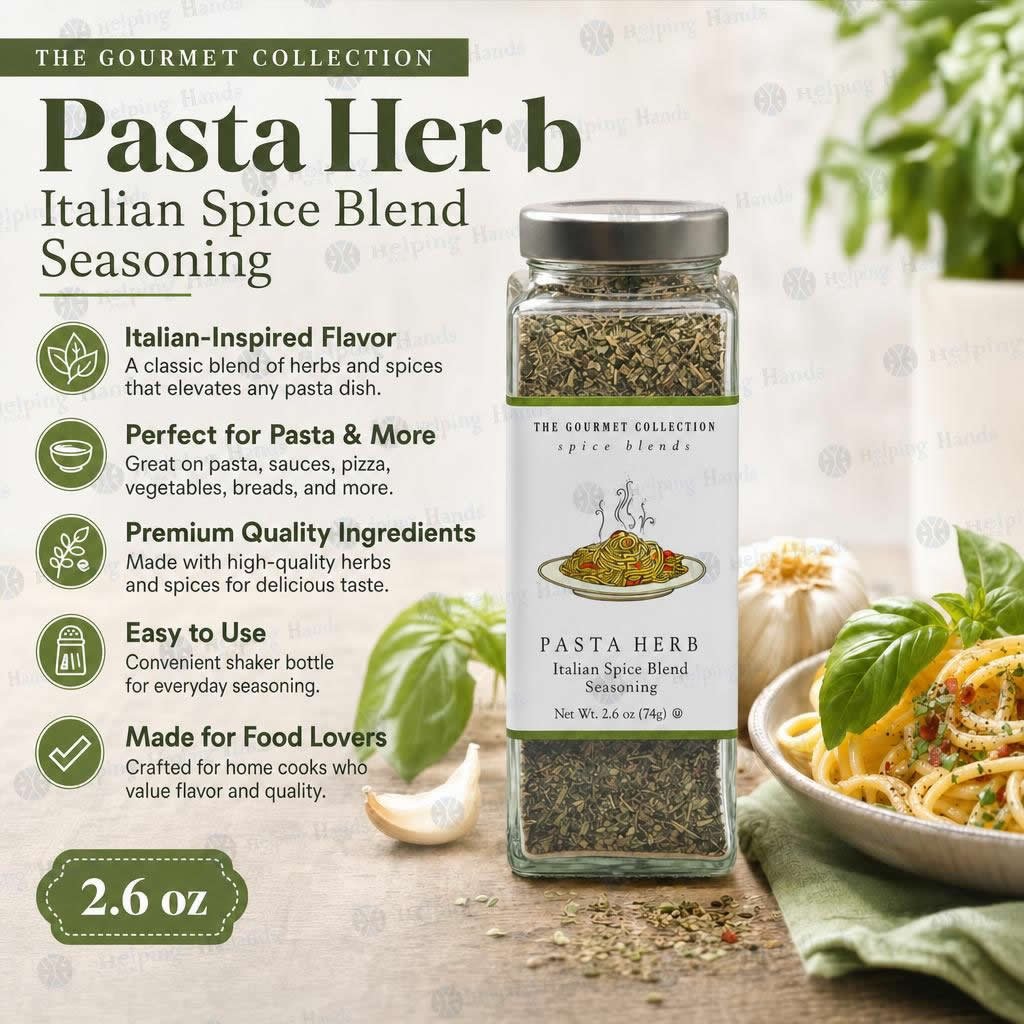 Large The Gourmet Collection Pasta Herb Italian Spice Blend Seasoning 2.6 oz