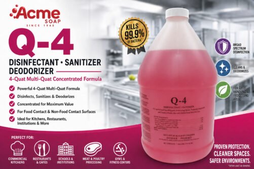 Acme Soap Concentrated Q-4 Disinfectant Sanitizer Deodorizer 4-Quat Multi-Quat