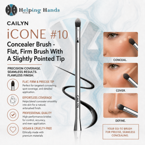 Cailyn iCONE #10 Concealer Brush - Flat, Firm Brush With A Slightly Pointed Tip