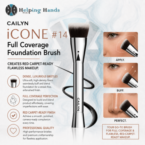 Cailyn iCONE #14 Full Coverage Foundation Brush. Creates Red Carpet-Ready Makeup