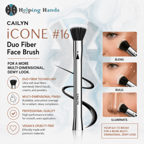 Cailyn iCONE #16 Duo Fiber Face Brush - For A More Multi-Dimensional, Dewy Look