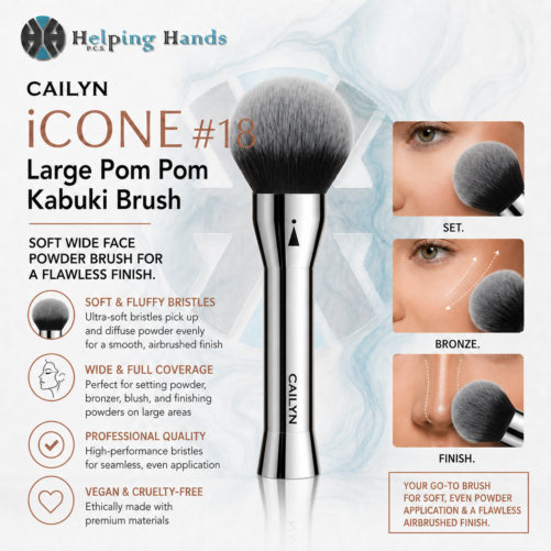 Cailyn iCONE #18 Large Pom Pom Kabuki Brush - Soft Wide Face Powder Brush
