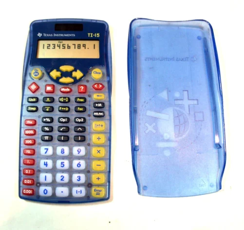 Texas Instruments 15/PWB/2L1/A TI-15 Explorer Elementary Calculator With Covers - Tested Working
