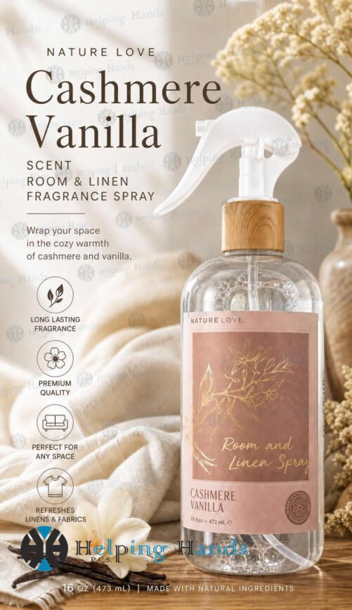 Nature Love Cashmere Vanilla Scent Room & Linen Fragrance Spray 16 oz