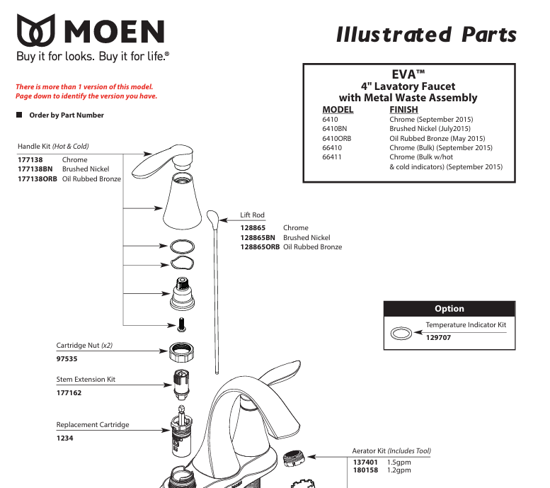 Moen 177138ORB Hot / Cold Handle Kit, Oil Rubbed Bronze - Image 4