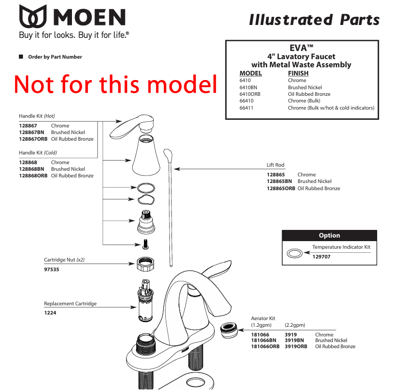 Moen 177138ORB Hot / Cold Handle Kit, Oil Rubbed Bronze - Image 3