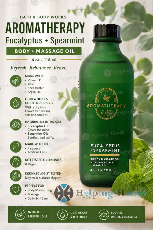 Bath & Body Works Aromatherapy Eucalyptus + Spearmint Body & Massage Oil 4 oz