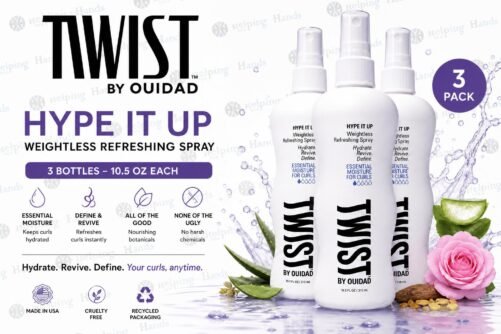 3 TWIST Hype It Up by Ouidad 10.5 Oz Curly Dry Hair Weightless Refreshing Spray