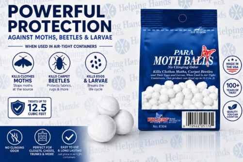 1 Pack No Clinging Odor Para Moth Closet Storage Balls 4oz Pack - 32 Balls Total