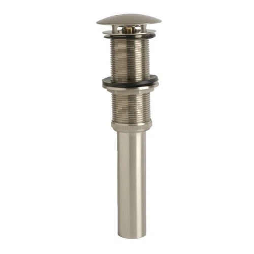 Glacier Bay Decorative Push-Button Sink Drain Without Overflow in Brushed Nickel