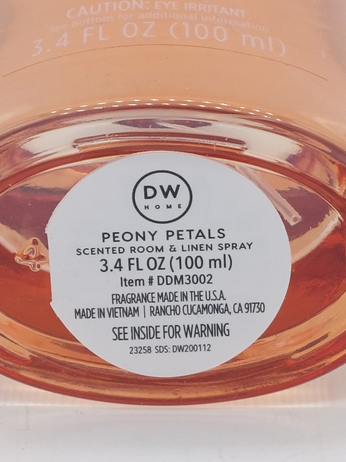 DW Home Glass PEONY PETALS Long Lasting Scented Room & Linen Spray 3.4oz - Image 4