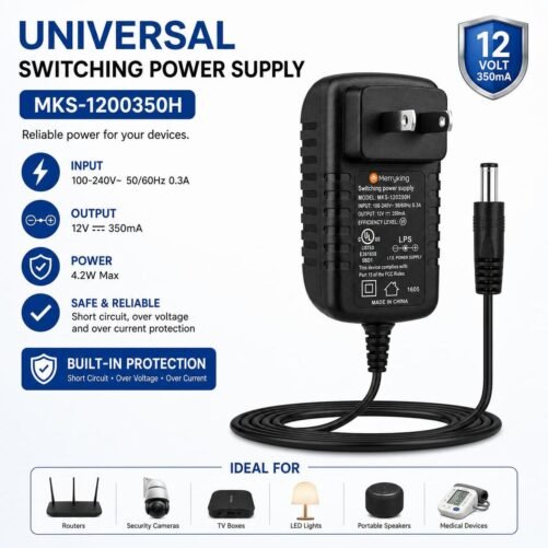 Switching Power Supply - Input 100-240v - 0.3A - Output 12v - 350mA MKS-1200350H