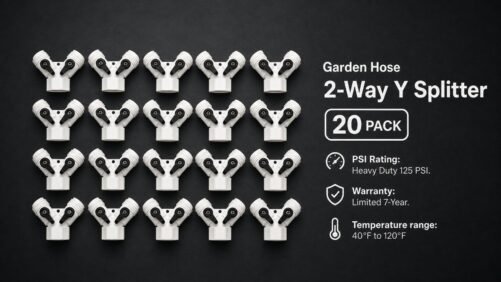 20 Heavy Duty White Y Garden Hose Connector Splitter 2-Way Connector Water Valve