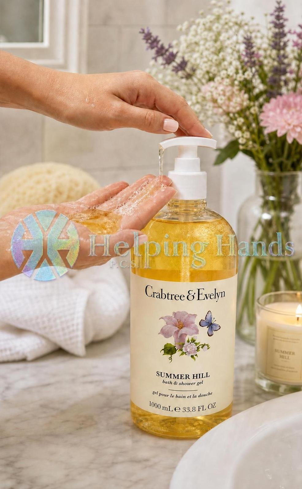 Large Crabtree & Evelyn Summer Hill Body Wash, Shower Gel Bubble Bath 33.8 fl oz - Image 6