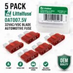 5 Pack Littelfuse 0ATO07.5V 32VAC/VDC BLADE Automotive Fuse