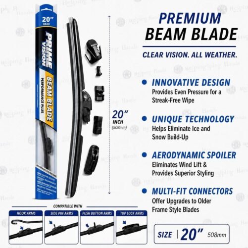 Performance Wiper Beam Blade. J-Hook Bayonet Pin U1 3A 3H-8 3B-2 3F 3C - 20 Inch