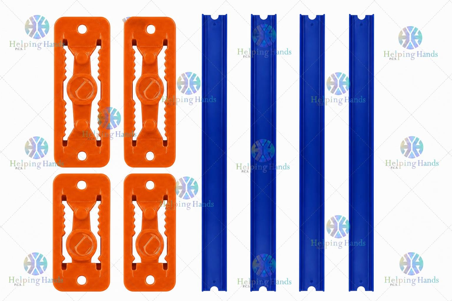 Turbo Hot Wheels Track Starter Set 8 Feet Blue Track 4 Connectors - Image 2