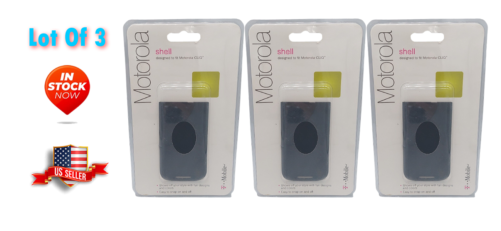 3 NEW OEM Back Battery Shell For Motorola Cliq (T-Mobile) Smartphone - BLACK