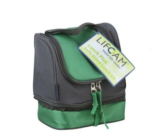 LIFOAM LUNCH PLUS SOFT-SIDED LUNCH KIT- Gray & Semi Aqua COLOR - BRAND NEW