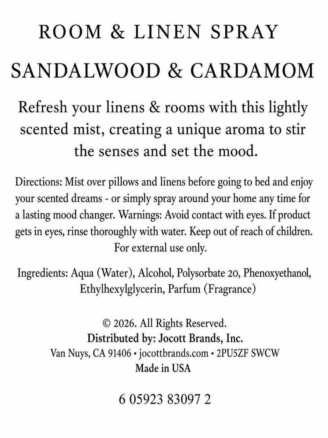 Large Room 1019 Calming Sandalwood & Cardamom Room Linen Spray 32oz - Image 4