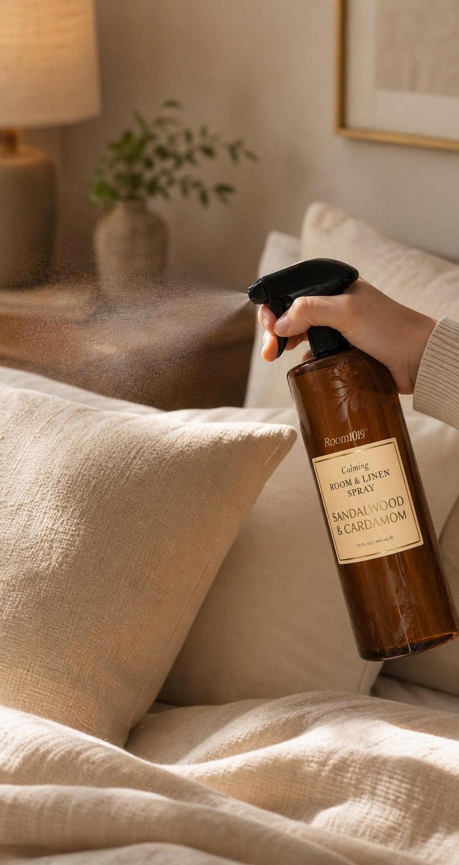 Large Room 1019 Calming Sandalwood & Cardamom Room Linen Spray 32oz - Image 5