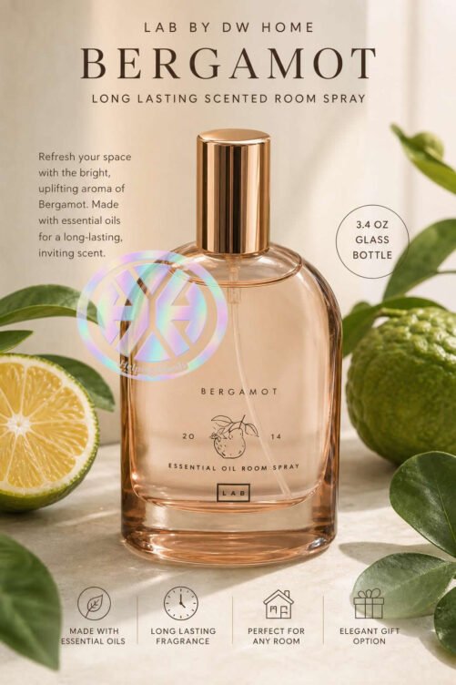 Lab By DW Home - Bergamot - Long Lasting Scented Room Spray 3.4oz Glass Bottle