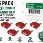5 Pack - Littelfuse 0MIN010.V 10A, 32 VAC/DC, Series MINI LLSRK Blade Fuse