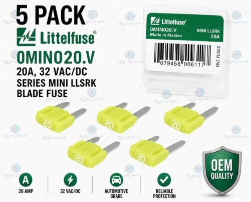 5 Pack - Littelfuse 0MIN020.V 20A, 32 VAC/DC, Series MINI LLSRK Blade Fuse