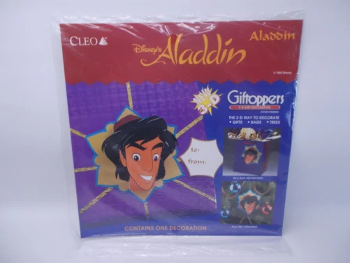 NEW Disney's Aladdin 3D Gift Toppers Trees Ornament and Gifts 1993