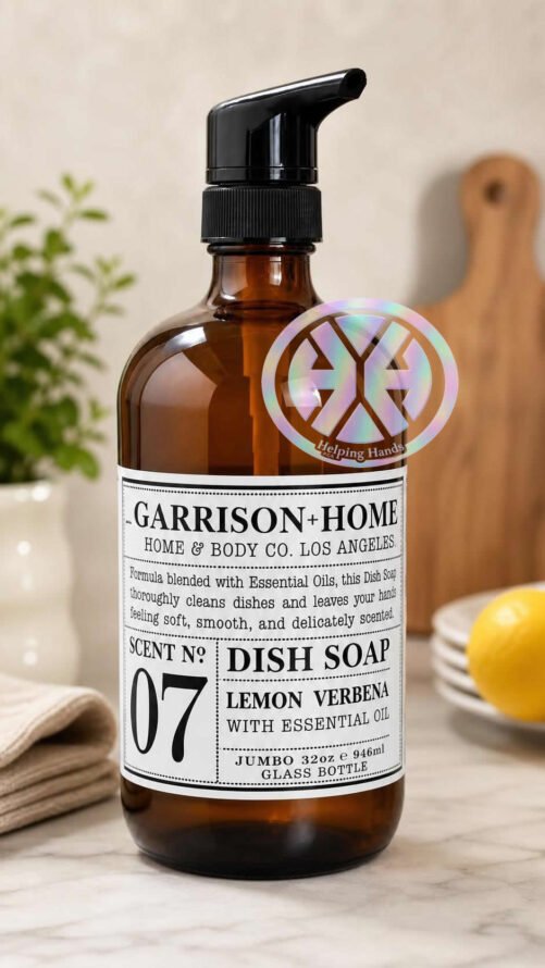 Garrison Home Body Lemon Verbena Dish Soap Essential Oil JUMBO 32oz GLASS BOTTLE