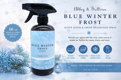 Abbey & Sullivan "Blue Winter Frost" Scent Room & Linen Fragrance Spray 16 oz
