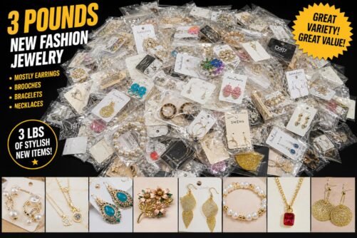 Bulk - 3 Pounds New Fashion Jewelry (Mostly Earrings) Brooch Bracelets Necklaces