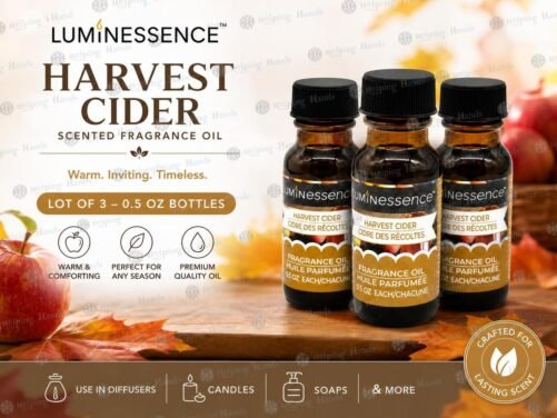 3 Luminessence "Harvest Cider" Scented Fragrance Essential Oil 0.5 oz Bottles
