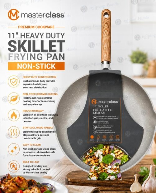 Masterclass Premium Cookware 11" Heavy Duty Skillet Frying Pan Non-Stick Speckle