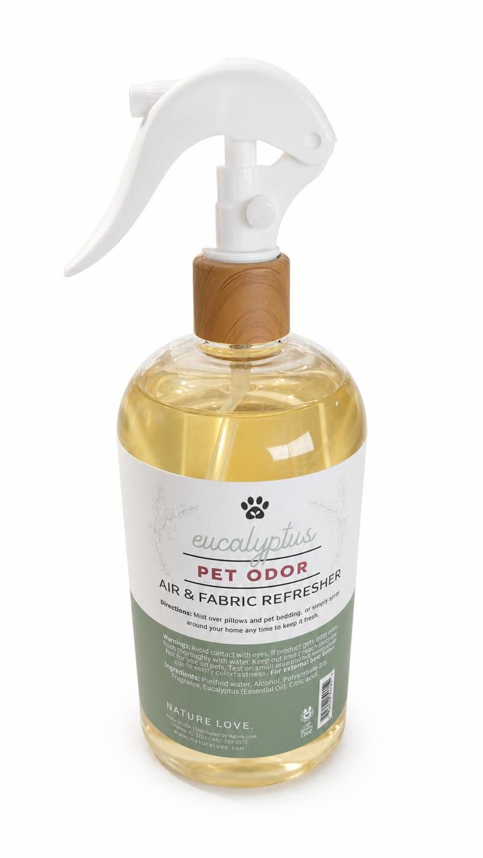 Nature Love Eucalyptus Scent Pet Odor Air And Fabric Spray 16oz - Image 2
