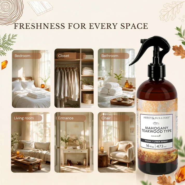 Abbey & Sullivan "Mahogany Teakwood" Luxury Room & Linen Spray Long Lasting 16oz - Image 4