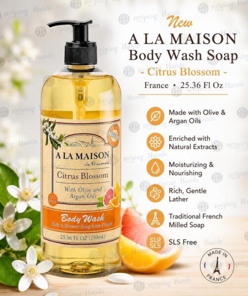 New A La Maison Body Wash Soap - Citrus Blossom - France - 25.36 Fl Oz