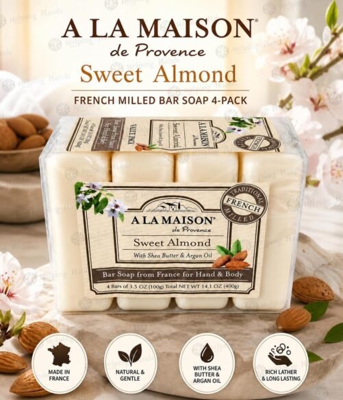 A La Maison de Provence - Sweet Almond - French Milled Bar Soap 4-Pack ~ Sealed