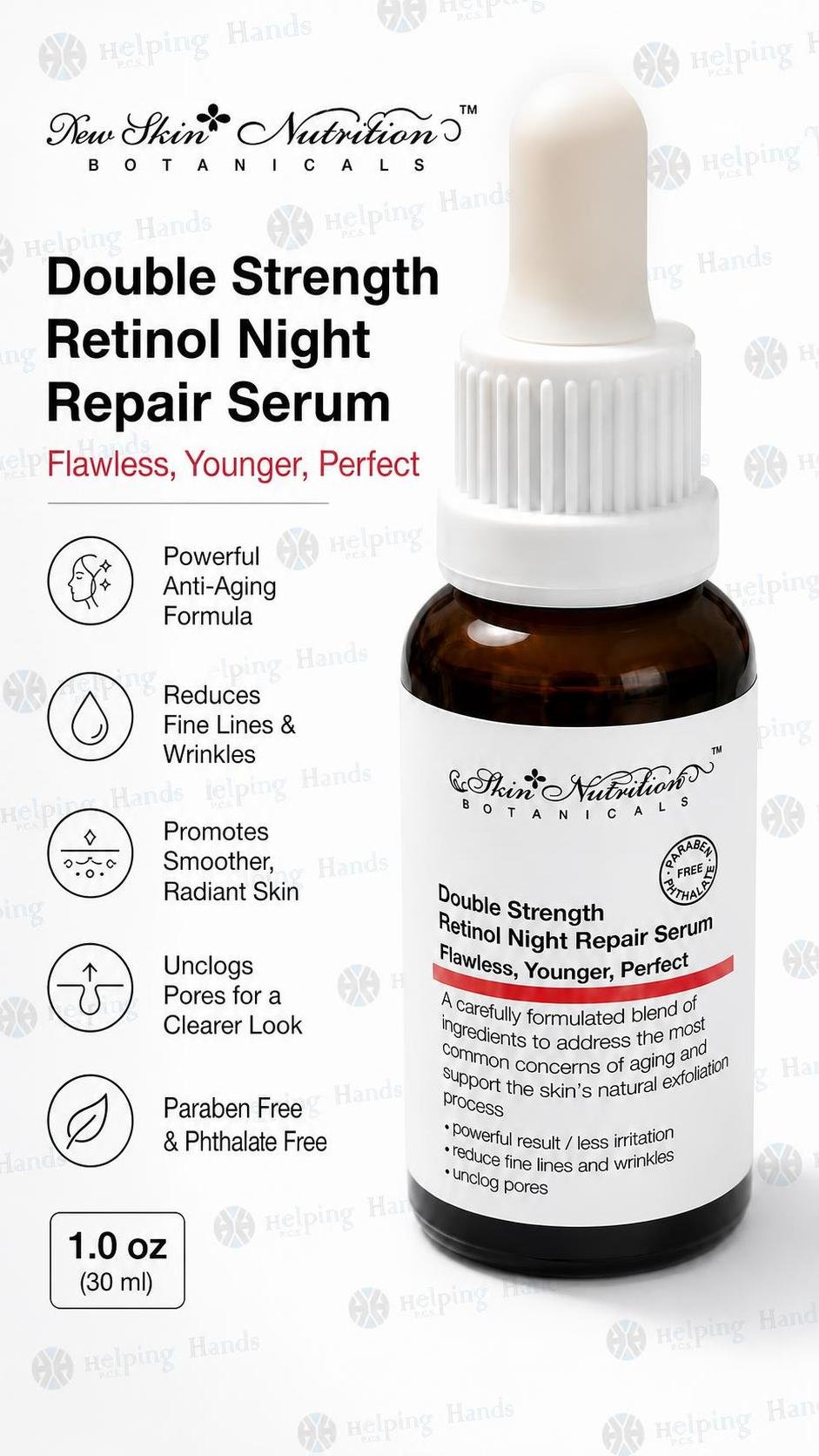 Skin Nutrition Botanicals Double Strength Retinol Night Repair Serum 1.0 oz