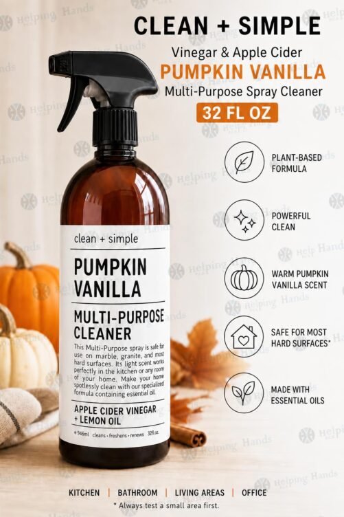 Clean + Simple Vinegar & Apple Cider Pumpkin Vanilla Multi Purpose Spray Cleaner 32 fl oz