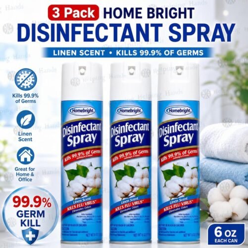 3 Pack Homebright Disinfectant Spray - Linen Scent, Kills 99.9% of Germs, 6 oz