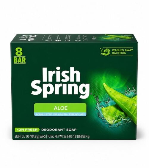 8 Irish Spring Deodorant ALOE Bar Soap 2nd Formula ALOE 3.7 Oz Each