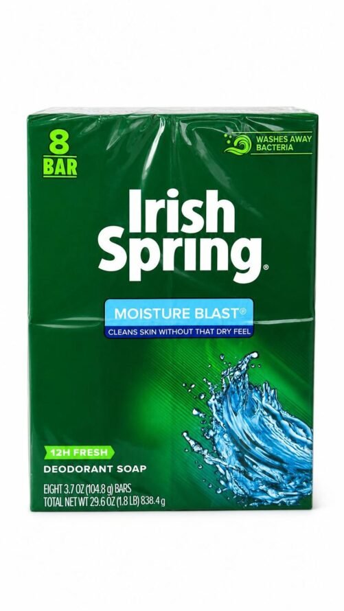 8 Irish Spring Deodorant Moisture Blast Bar Soap 2nd Formula 3.7 Oz Each