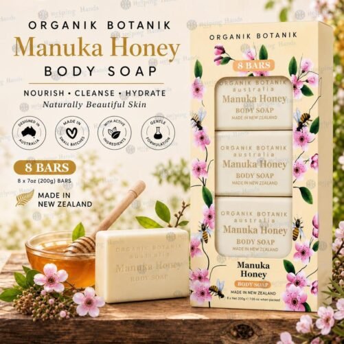Organik Botanik 8 Bars Manuka Honey Body Soap 8 x 7oz bars Made In New Zealand